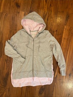 evy's tree Heather Gray Hoodie with Pink Lined Hood